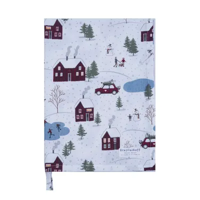 Produktbild von Krasilnikoff – Geschirrtuch KW13651 - Scandi Winter / Skandinavischer Winter