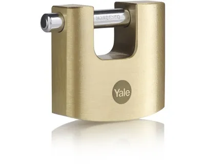 Immagine prodotto di Lucchetto Yale con chiave, 50 mm, ottone, arco in acciaio, serratura