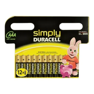 Imagen del producto de Paquete de 12 pilas alcalinas Duracell AAA