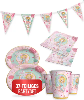 Produktbild von Prinzessin Lilifee 37-tlg. Party Set – Deko mit Bechern Tellern Servietten
