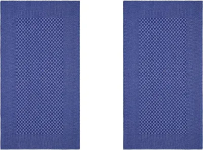 Produktbild von Küchentuch Grubentuch - Halbleinen 50 x 100 cm - kariert 2er Set Blau