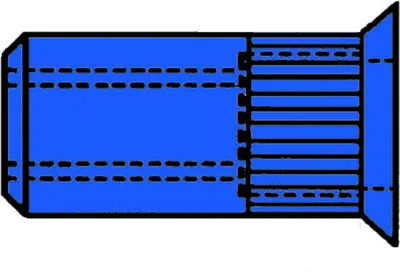 Image de Gesipa Écrous à sertir en aveugle acier moleté tête fraisée M 8 x 11 x 20,5 100 pces
