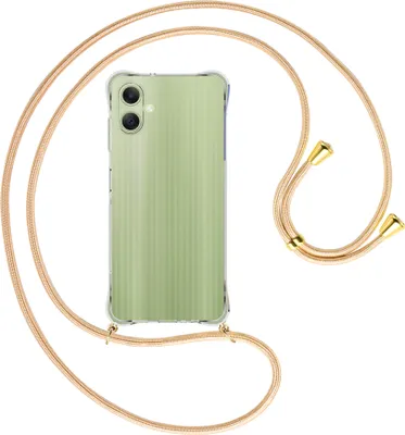 Produktbild von Handykette Backcover-Schutzhülle mit Band (Metall goldfarben) für Samsung Galaxy A06 4G - Goldkordel