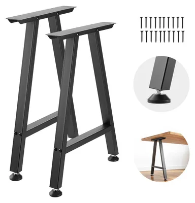 Obrázek produktu pro VEVOR Sada 2 kusů podnoží ke stolu 550 x 740 mm, lichoběžníkový podstavec ke stolu s nosností 1000 kg, nohy ke stolu z uhlíkové oceli, nožičky k nábytku, podstavec ke stolu, nohy ke stolům, konferenční stolky, jídelní stoly, černá
