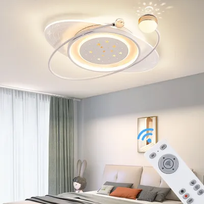 Obrázek produktu pro Stropní světlo LED s dálkovým ovládáním/aplikací Nastavitelná barva světla/jas. Bílý rám a design hvězdy TY9644-TYX