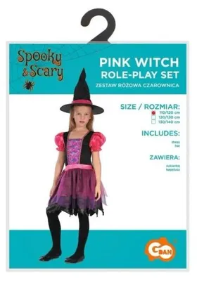 Immagine prodotto di Costume per bambini, Strega rosa, taglia 110/120 cm - Godan