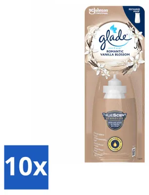 Imagen del producto de 10 recambios Glade Sense & Spray, aroma Romantic Vainilla, 18 ml. Paquete económico de 10 unidades