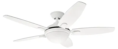 Image de Ventilateur de plafond avec éclairage et télécommande Contempo Blanc 132 cm
