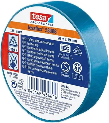 Productafbeelding van PVC isolatietape, blauw, 20/19