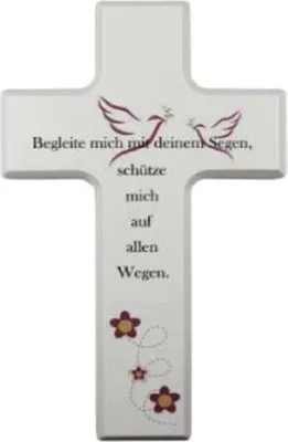 Produktbild von Kinderkreuz -Begleite mich mit deimem Segen…- - Holz weiß 15 x 9 cm.