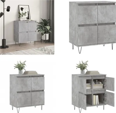 Produktbild von vidaXL Sideboard Betongrau 60x35x70 cm Holzwerkstoff - Sideboard - Sideboards - Kommode - Anrichte