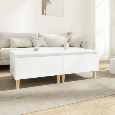 Produktbild von The Living Store Beistelltische 2 Stk. Weiß 50x46x35 cm Holzwerkstoff