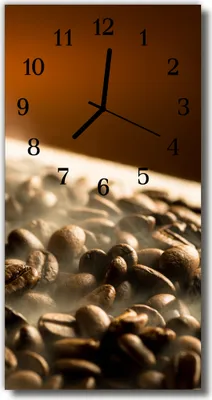 Produktbild von Tulup Glasuhr Wanduhr Küchenuhr Echt-Glas 30x60 Koffeebohnen Braun