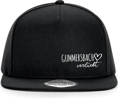 Produktbild von Huuraa Cappy Mütze Gummersbach verliebt Black Polyester Snapback Kappe Geschenkidee