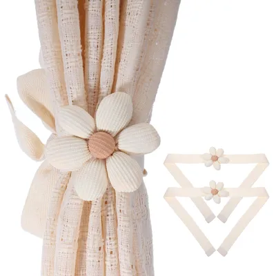Produktbild von Raffhalter mit Blumenmuster im Boho-Stil, schlicht und elegant, dekorativ für Zuhause, Büro und Wohnzimmer