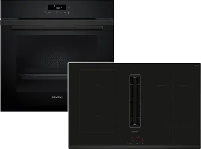 Produktbild von Siemens Set PQ227EA51Z Backofen Deep Black Inox HB271ABB3 + Induktionskochfeldabzug ED851BS16E