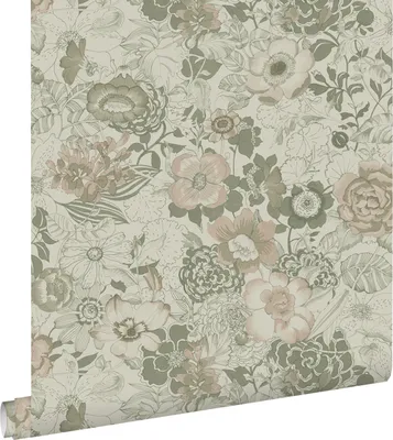 Obrázek produktu pro ESTAhome tapeta květinový vzor šedozelená 50 x 900 cm