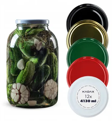Produktbild von Kadax Einmachgläser 4L mit Deckel Ø 100mm (12 Stück)