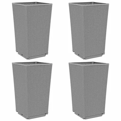 Produktbild von vidaXL Pflanzkübel 4 Stk. Hellgrau 32,5x32,5x57 cm PP