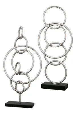 Imagen del producto de Escultura de Gilde, "Combine", metal, color plateado, L. 8.5 cm, An. 26 cm, Alt. 52 cm. 74132 4063387741320. 2 unidades (variedad de 2)