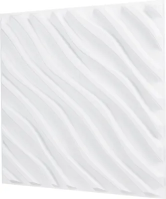 Zdjęcie produktu dla Panele ścienne 3D, zestaw 12 sztuk, 19,7 x 19,7 cala, PVC, powierzchnia pokrycia 32 stopy kwadratowe, matowe, białe