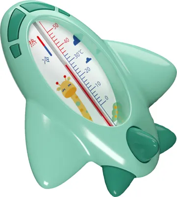Productafbeelding van Babybadthermometer, vliegtuigvorm, mooi en multifunctioneel, voor het meten van de watertemperatuur bij baby's, kleur: groen