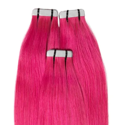 Immagine prodotto di hair2heart Premium Tape Extensions Capelli Umani Lisci - 10 pásků 2,5g 60cm Rosa