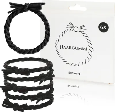 Produktbild von Nordstern Geflochtene Haargummis Schwarz 12er Set - Elastische Haarbänder mit sicherem Halt - Zopfgummi Haarschmuck für Frauen und Mädchen