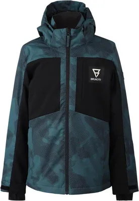 Productafbeelding van BRUNOTTI WT ARATINY-GRADIENT jongensskijack, model Gradient Grid, kleur Fuel Green, maat 128