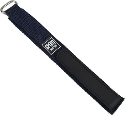 Produktbild von Uhrenarmband Textil Blau 20mm Klettverschluss Minott 18464