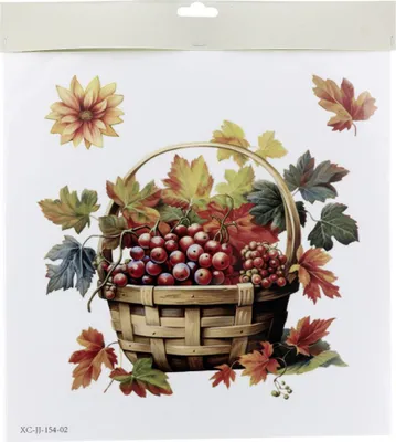 Produktbild von Fensterbild Sticker Herbstkorb  31 x 31 cm bunt