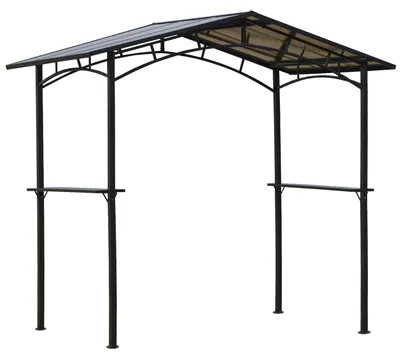 Image de Pavillon jardin 2,5 x 1,5 m - abri barbecue - 2 šŠtagššres - toit de barbecue - mšŠtal noir toit polycarbonate