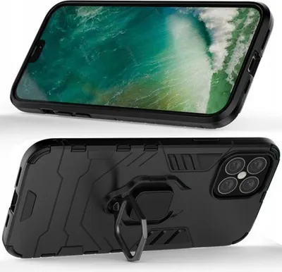 Immagine prodotto di Anello Armatura Custodia ibrida corazzata + supporto magnetico Samsung Galaxy A42 5G Nero
