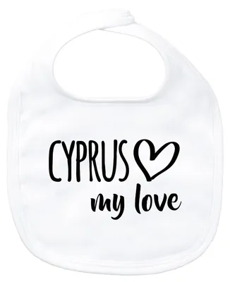Produktbild von Huuraa Baby Lätzchen Cyprus my love White Klettverschluss Baumwolle Latz Geschenkidee
