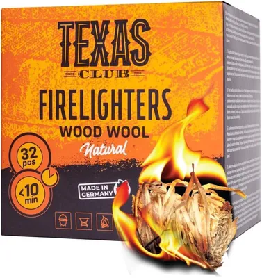 Imagen del producto de Encendedores de virutas de madera, naturales, 32 unidades, para barbacoa y chimenea