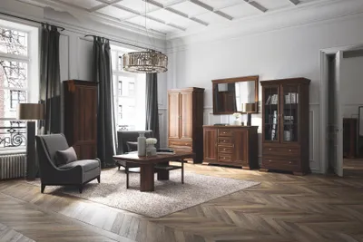 Immagine prodotto di Set vetrina cassettiera 4 pezzi mobili in legno scaffale soggiorno parete attrezzata gruppo