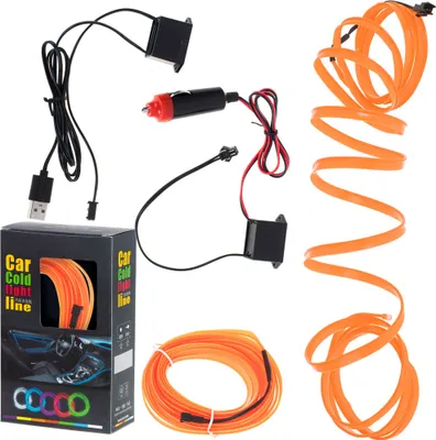 Obrázok produktu pre LED ambientné osvetlenie do auta / auto USB / 12V páska 5m oranžová