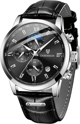 Produktbild von Herren Armbanduhr Analog Quarz mit Kalender Silberzeiger Edelstahl Gitterband 3ATM wasserdicht Luxus Freizeit Business Outdoor Uhr