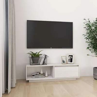 Obrázek produktu pro Maison Exclusive - TV skříňka bílá 110x30x33,5 cm masivní borovice