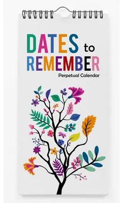 Immagine prodotto di Calendario perpetuo - Motivo floreale - 11 x 5,4 pollici