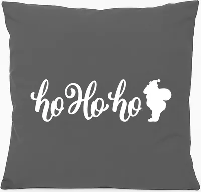 Produktbild von Huuraa Kissen Ho Ho Ho Weihnachtsmann 40x40cm mit Füllung Steel Grey Baumwolle Dekokissen Geschenkidee