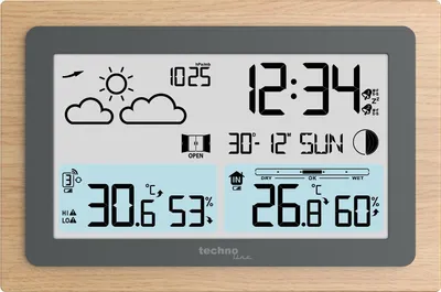 Obrázek produktu pro Technoline WS 6785, Dřevo, Šedá, Vnitřní teploměr, Venkovní teploměr, Vnitřní vlhkoměr, Venkovní vlhkoměr, Domácí barometr, Barometr, Vlhkoměr, Teploměr, 1 - 99%, 1 - 99%, -9,9 - 50 °C