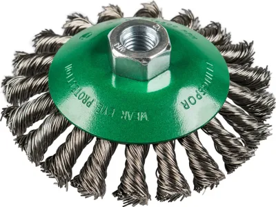 Image de K.brosse conique 100mm m14 bk600z acier inoxydable fil torsadé