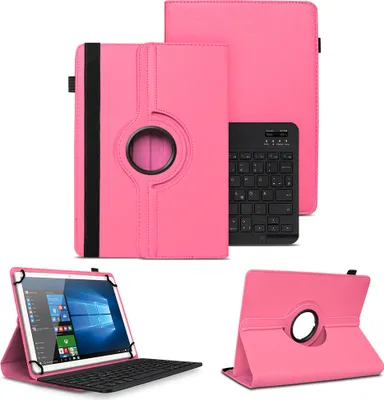 Produktbild von Schutzhülle für Tabwee T80 / T90 / W90 Bluetooth Tasche Drehbar QWERTZ TastaturFarben:Pink