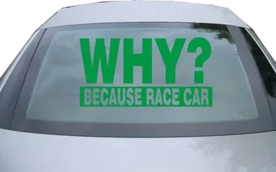 Produktbild von Indigos UG - Aufkleber Heckscheibe & Motorklappe DE2936 - grün - 600x314 mm - Why Because Race Car - Auto Scheiben Fenster Heckklappe Tuning Racing JDM - Die cut