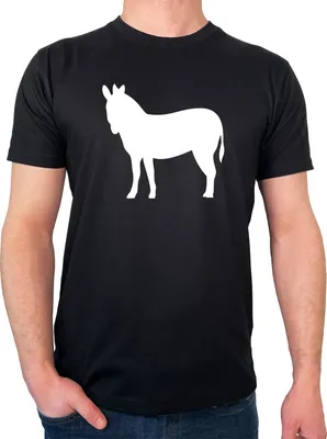 Produktbild von Huuraa Herren T-Shirt Esel Silhouette L Black Bio Baumwolle Fairtrade Herrenshirt Geschenkidee