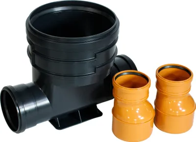 Produktbild von ScarMaxx KG Schachtboden - 85cmx34,5cmx43cm - 2xDN125 - 2x Reduzierung 160/125