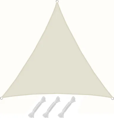 Produktbild von UPF50+ UV Sonnensegel 4x4x4 Polyester Dreieck Wasserabweisend Garten Segel Beige