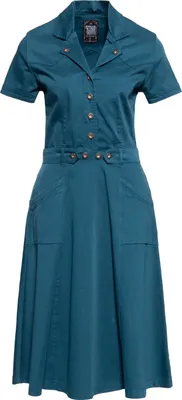 Produktbild von QUEEN KEROSIN Swingkleid Im 50Er Jahre Workwear Stil Blau Xxl