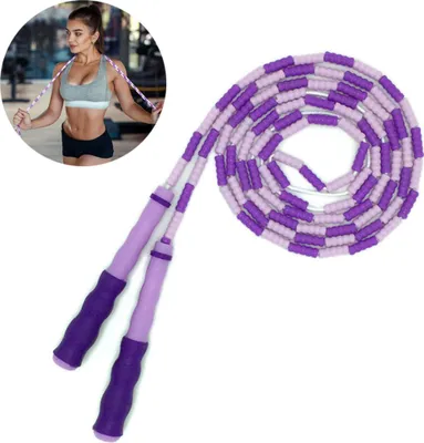 Produktbild von Springseil,  Perlen-Springseil,Fitness Springseil für Kinder, Männer und Frauen, verstellbares und verwicklungsfreies Sprungseil für das leichte Training, Gewichtsabnahme, Ausdauertraining